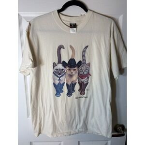 Vintage Old Town Cat House Harrison Graphic T-shirt 90s  Cat Tee Large Beefy T